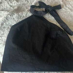 NWT ZARA denim black Halter Top